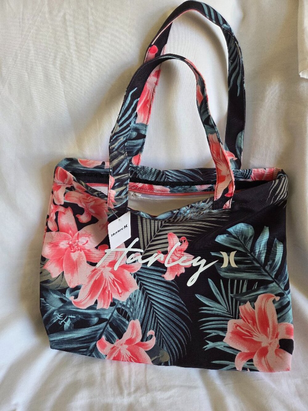 NWT Hurley Women's Canvas Beach Tote Bag
